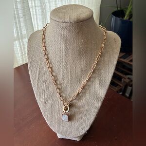 Modern Gold Necklace with Pendant